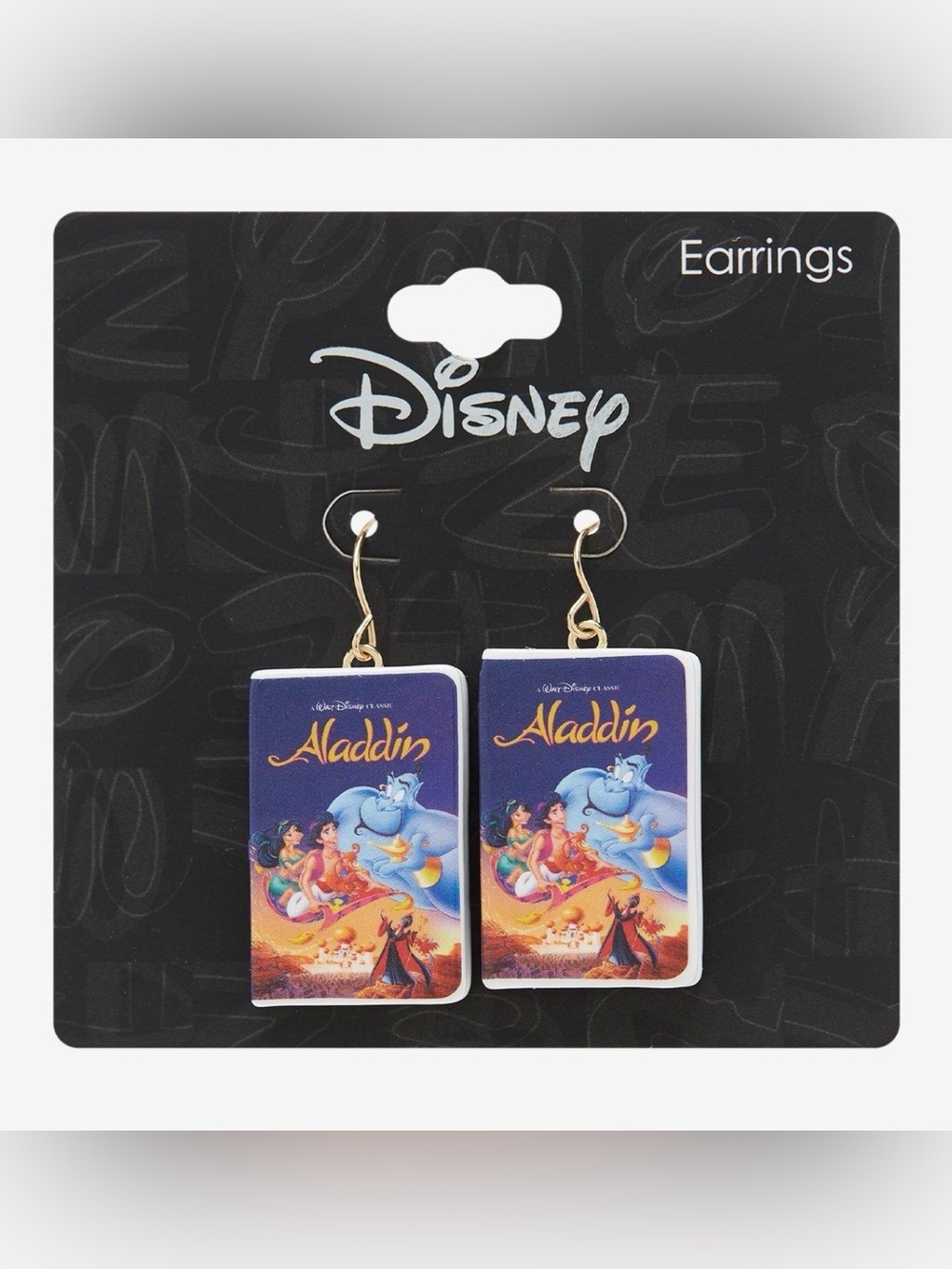 NWT Neon Tuesday Disney Aladdin VHS 3D Earrings